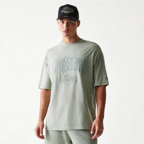 Tričko New Era Los Angeles Lakers NBA Pastel Green Oversized T-Shirt zelené