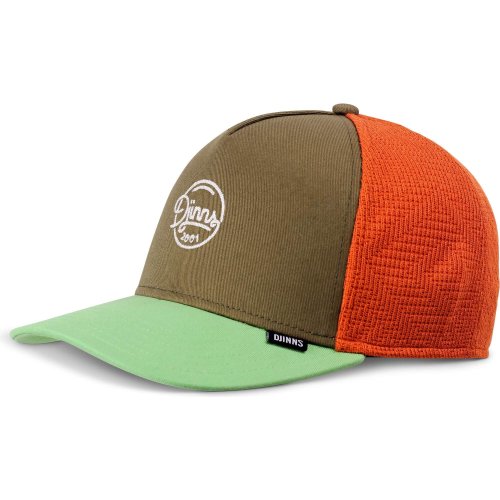 Šiltovka Djinn's Trucker Cap HFT Summer Knit olive/green/orange