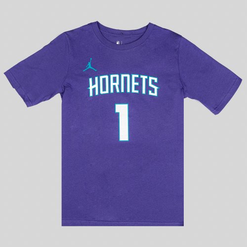 Jordan Boys Statement N&N Tee Hornets Lamelo Ball Purple