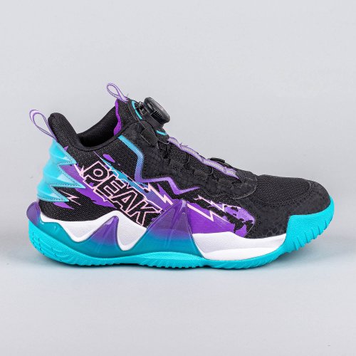 Detské basketbalové tenisky Peak Kids Basketball Shoes Disc Ultralight Black/Lakers Purple