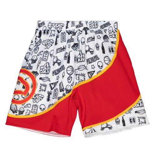 Mitchell & Ness NBA DOODLE SWINGMAN SHORTS ATLANTA HAWKS PATTERN / WHITE