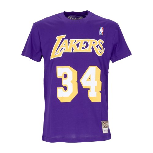 Mitchell & Ness NBA Name & Number tee Los Angeles Lakers Shaquille O'Neal PURPLE