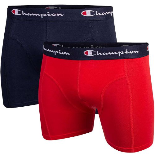 Champion Two Pack Smooth Seam Boxers Navy/Red